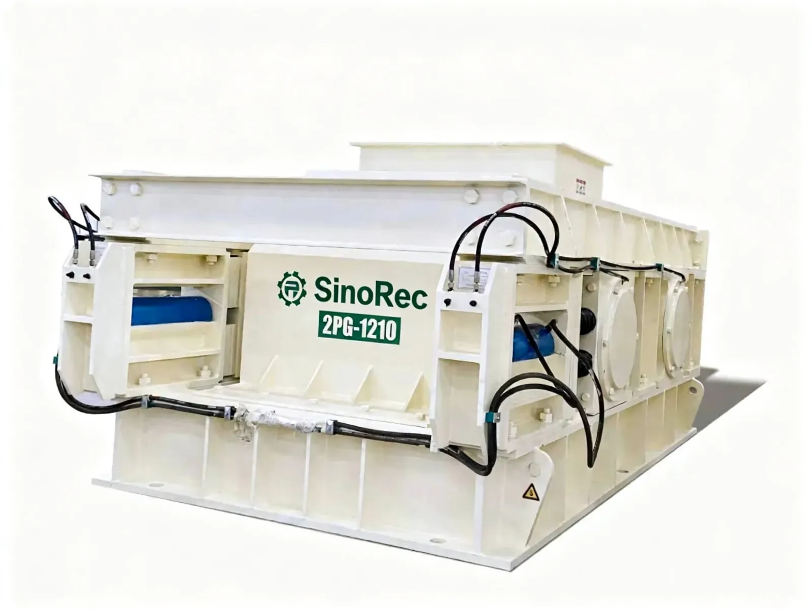 Double roller crusher prepared for dispatch in the workshop