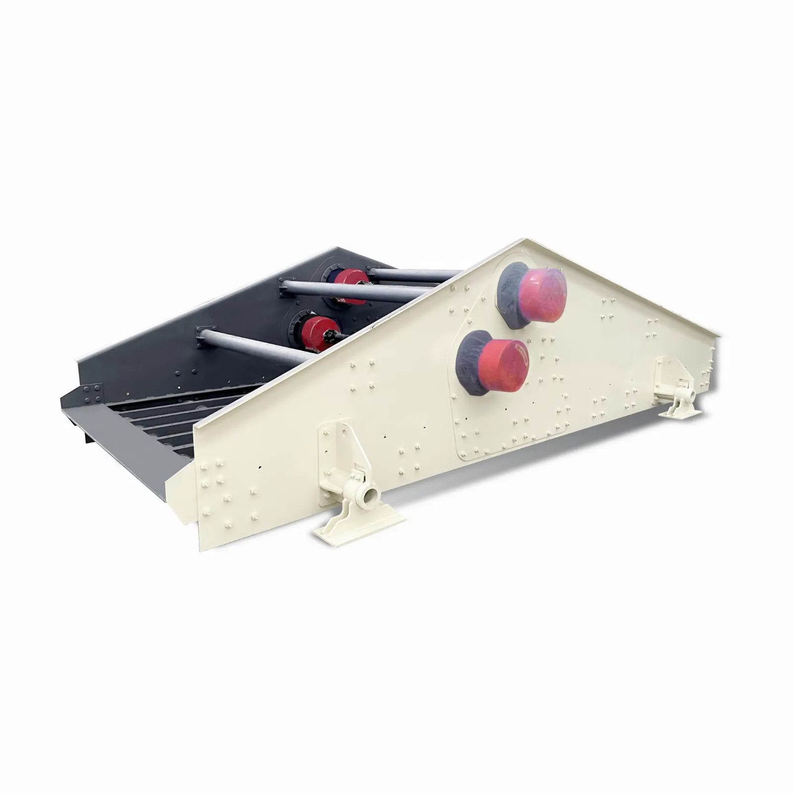Linear vibrating screen configured for dewatering and fine grading